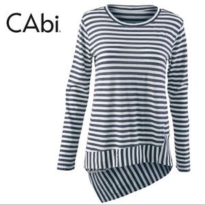 CAbi Asymmetrical Striped Top
